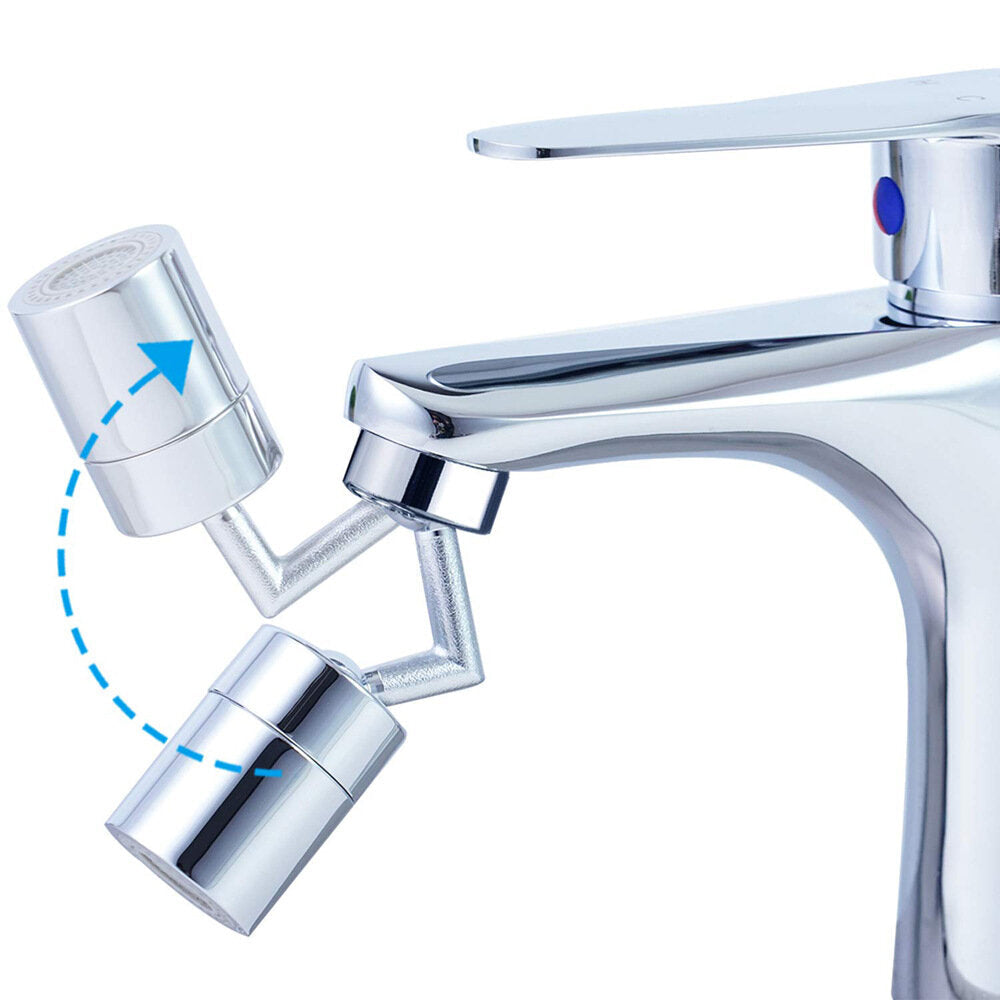 Universal Faucet Areator 360 Degree Swivel Bubbler Rotating Mesh Mouth Anti Splash Head Dual Mode Extender Water Saving Device for Bathroom Kitchen