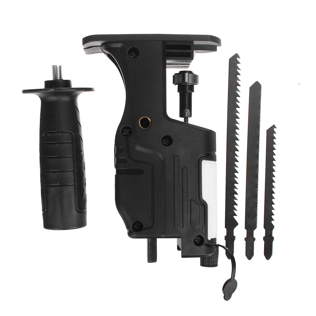 Reciprocating Saw Attachment Adapter Electric Drill Conversion Head with Oil Can Add Lubricant Jig Saw wood working Cutting Tool with Blades