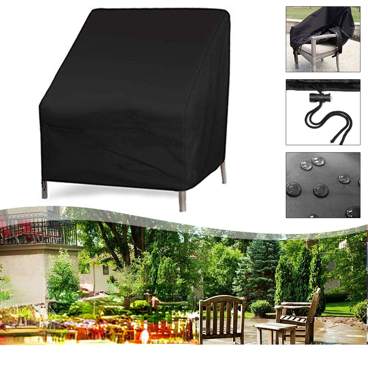 Oxford Cloth Furniture Dustproof Chair Cover For Rattan Table Cube Chair Sofa Waterproof Garden Outdoor Patio Protective Cover