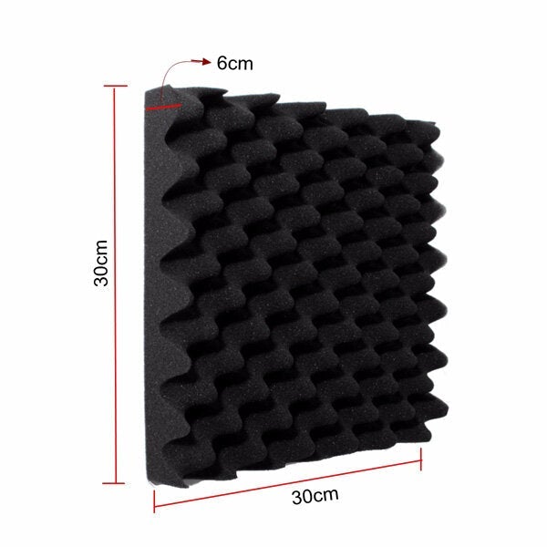 Acoustic Wedge Foam Studio Acoustical Soundproofing Sponge Black