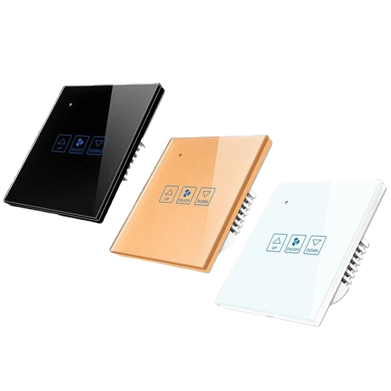 Fan Speed Control Touch Switch Smart Deluxe Crystal Panel Switch App Remote Control 90V 250V EU Wireless Switch