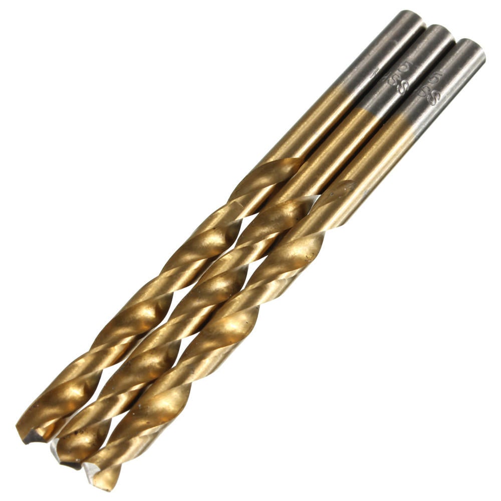 99pcs 1.5mm - 10mm Titanium Coated High Speed Steel Drill Bit Set Manual Twist Drill Bits