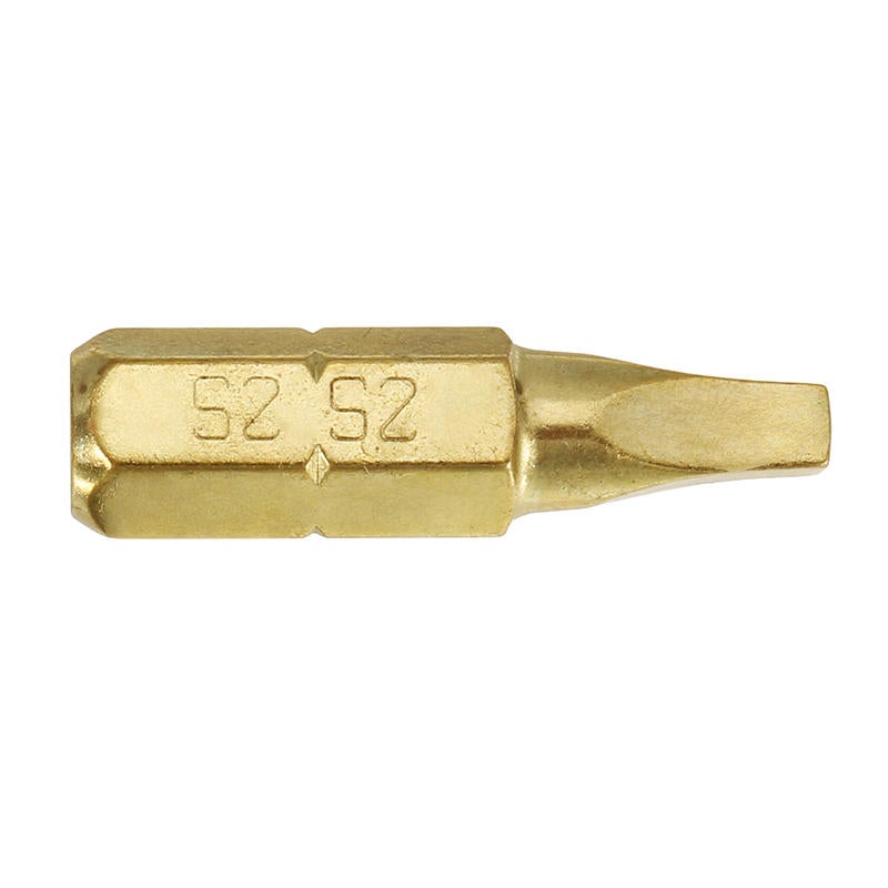 3pcs 25mm S1-S3 Square Shaped Screwdriver Bits 1/4 Inch Hex Shank Electroplating Bronze