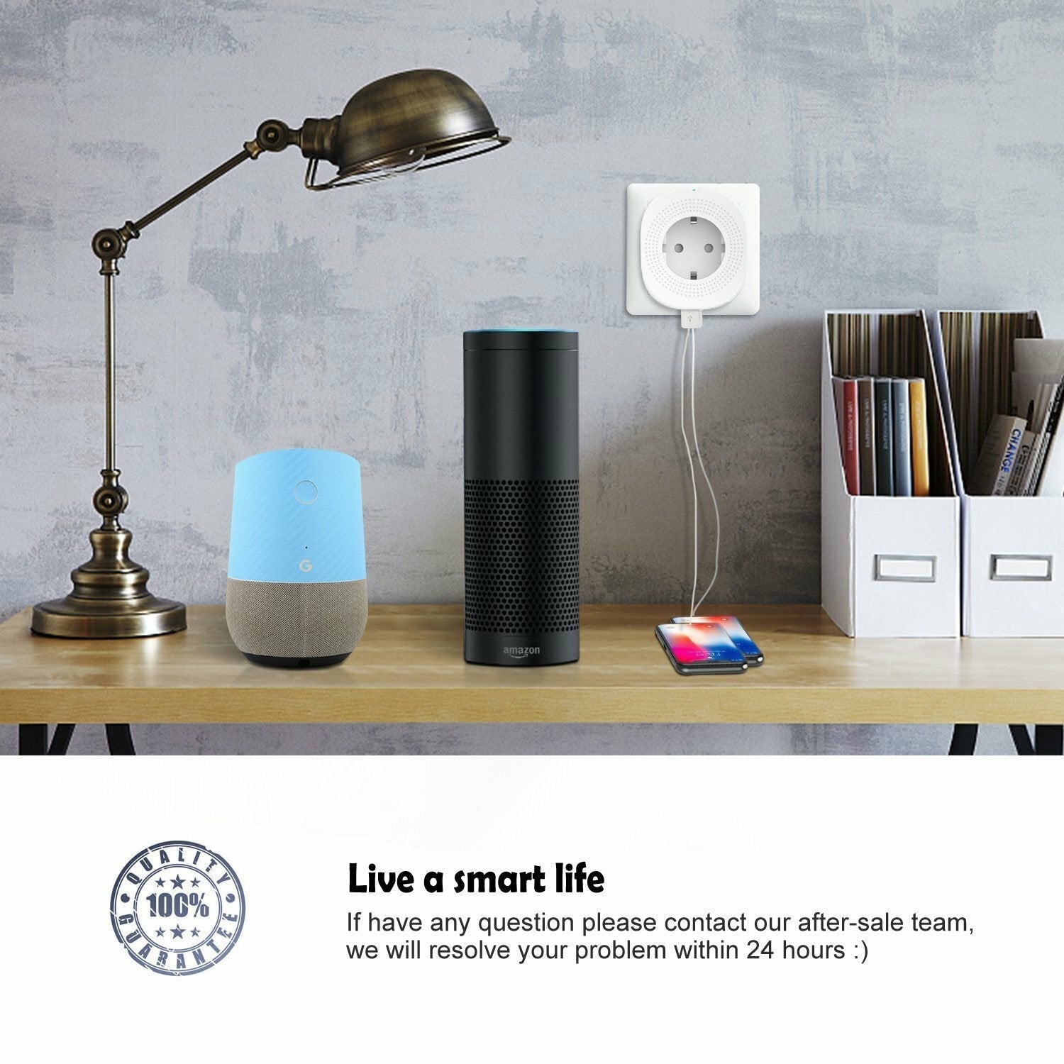 Smart Socket 2.4GHz Wifi APP Remote Control 2 * USB Output Smart Socket Work with Alexa Google Home IFTTT