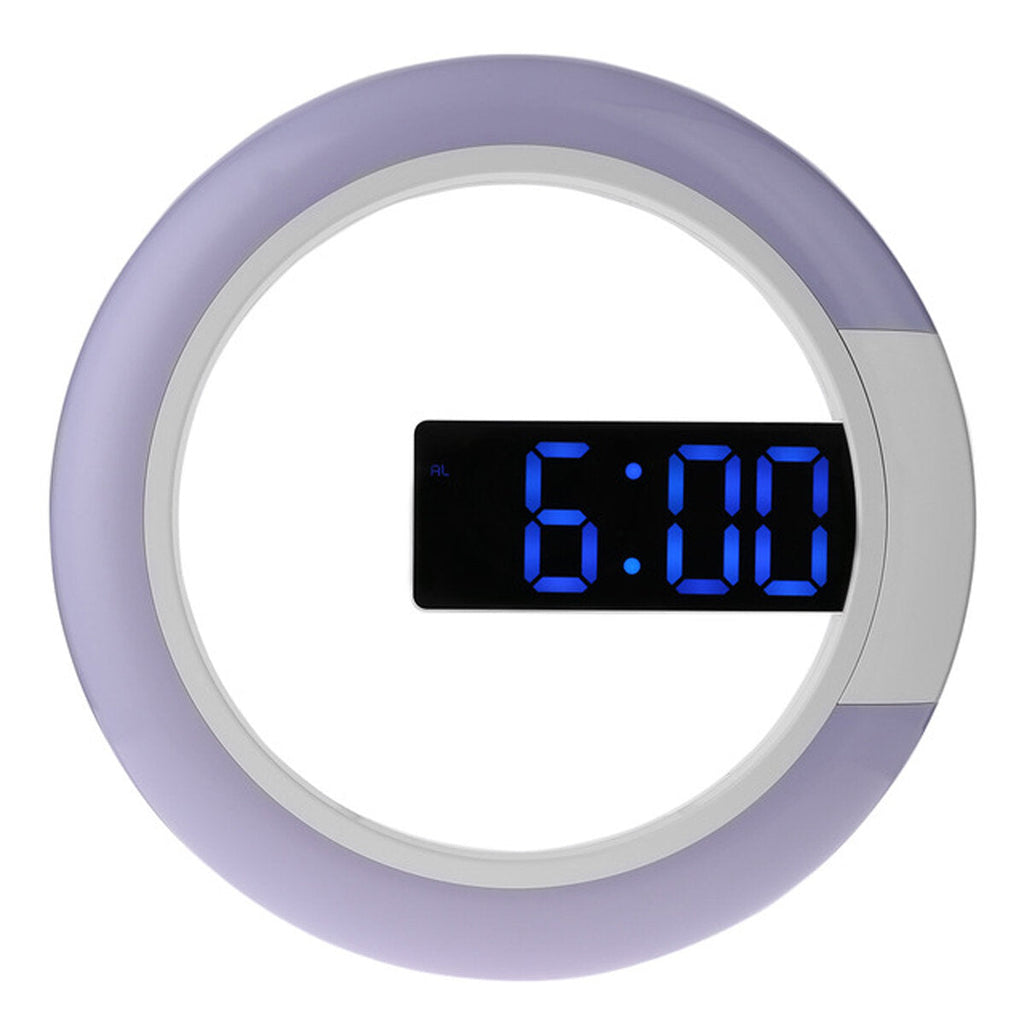 Remote Control LED Wall Clock Time or Temperature Display Ring Light Alarm Clock