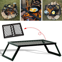 Portable Folding Grill Grate Camping BBQ Cooking Open Over Fire Outdoor Folding Garden Furniture
