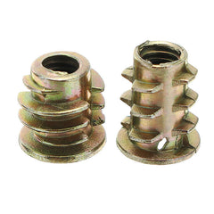 50Pcs M6 Zinc Alloy Wood Furniture Hex Socket Drive Head Screw-in Threaded Insert Nut 8mm-25mm