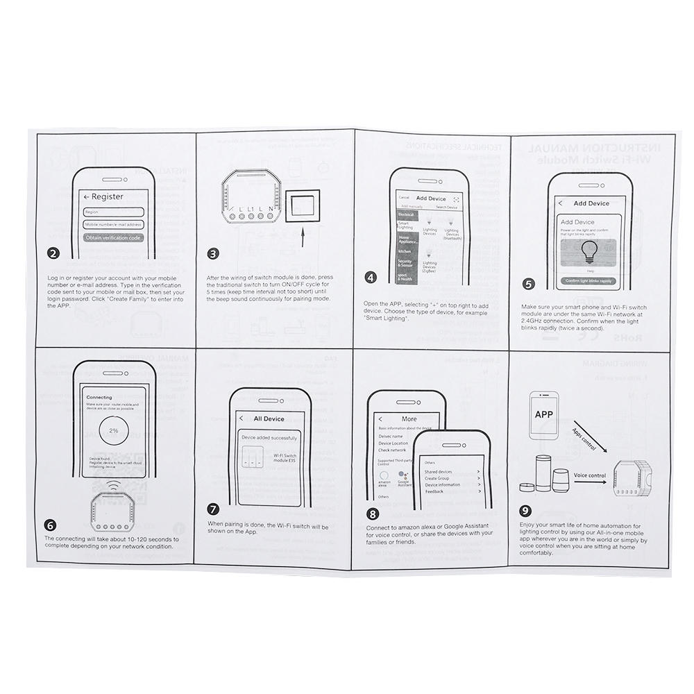 WiFi Smart Light Switch Diy Breaker Module Smart Life/Tuya APP Remote Control Works With Alexa Google Home 1/2 Way