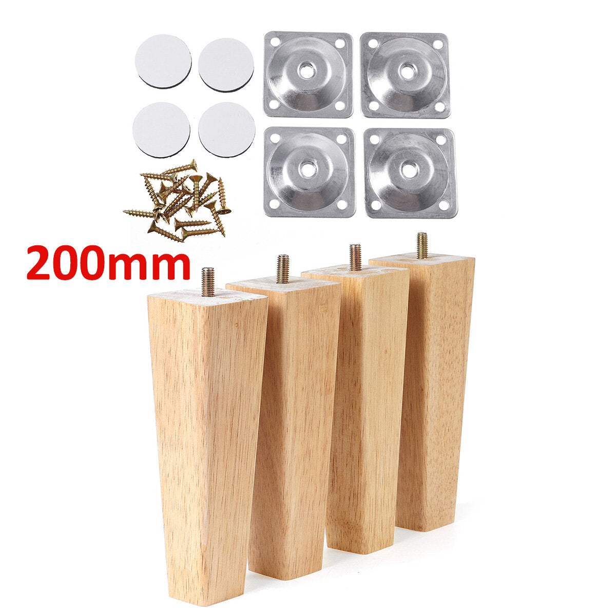 4pcs Square Inclined Wooden Furniture Feets Legs Set For Sofa Cabinets Table