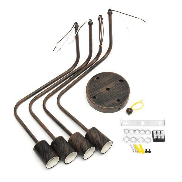 4Heads Vintage Industrial Chandelier Pendant Light Metal Flush Mount Ceiling Lamp AC110-240V