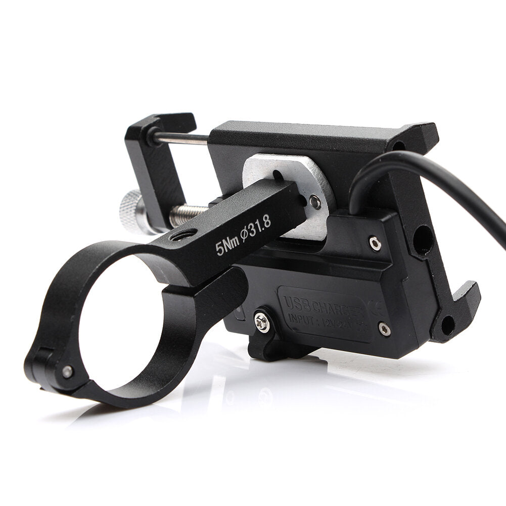 Rechargeable Bike Phone Mount Aluminum Alloy 58-100mm Width 4-6.7inch Phone Bicycle Motorcycle Phone Holder