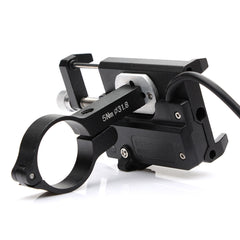 Rechargeable Bike Phone Mount Aluminum Alloy 58-100mm Width 4-6.7inch Phone Bicycle Motorcycle Phone Holder