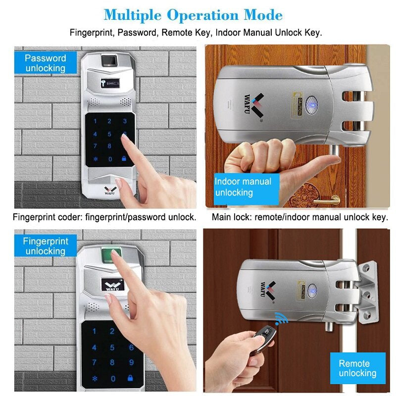 Door Lock Wireless wifi Smart Lock Remote Control Locks Electronic Keyless Door Locks Phone Control Fingerprint Lock