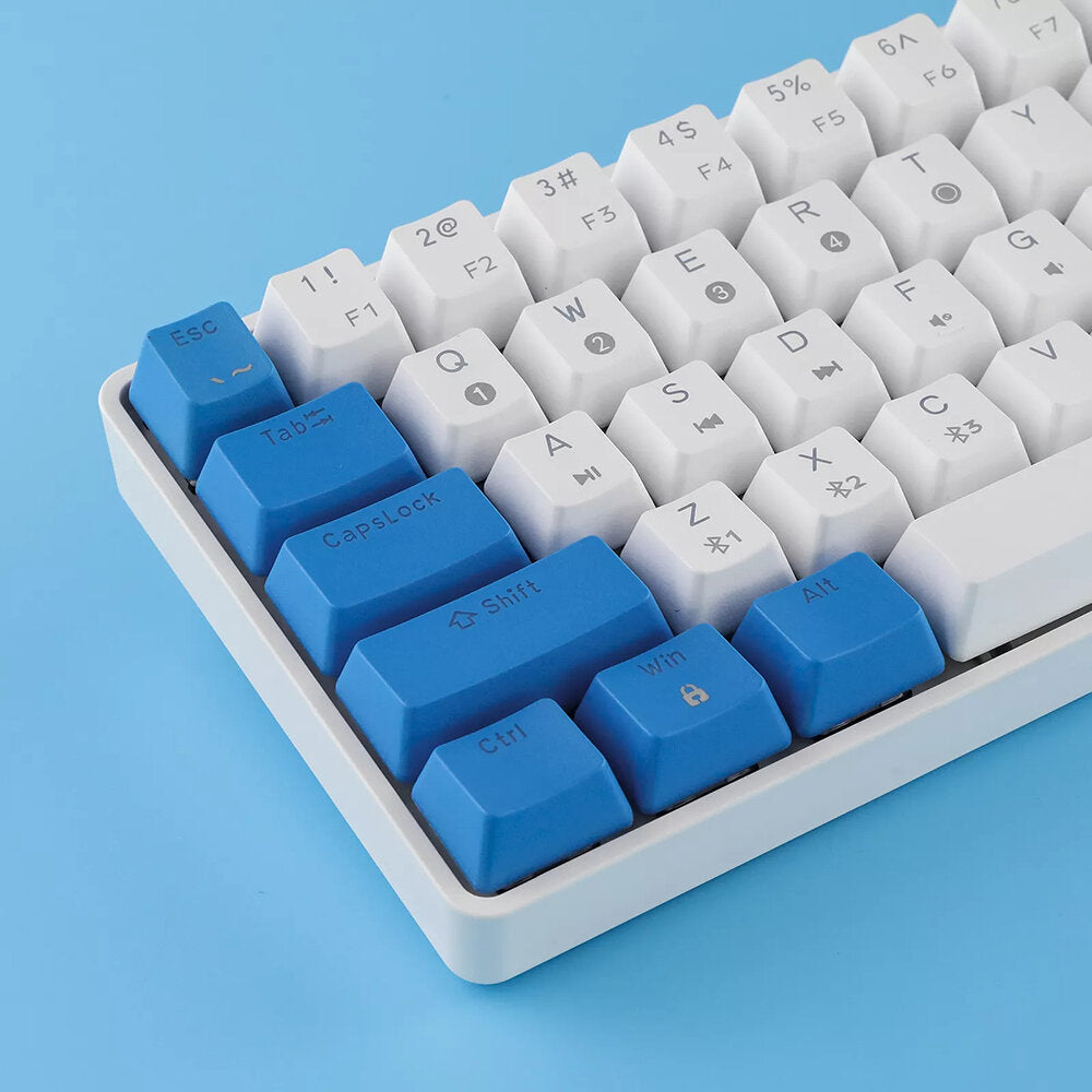 Programmable Gaming Mechanical Keyboard 61 Keys Full-Key PBT Translucent Keycaps Dual-Mode Bluetooth 5.1 Type-C Wired 60% Compact Keyboard