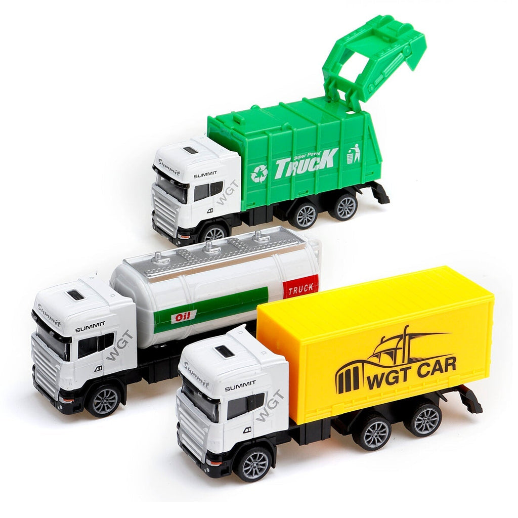 1:64 3Pcs Multi-style Alloy Diecast Pull Back Moveable Car Model Toy for Kids Beach Garden Backyard Play Gift