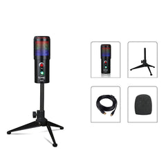 Heart-shaped Pointing RGB Backlit Gaming Microphone with Cardan shaft design 360 rotatable for Mac Windows7/8/10