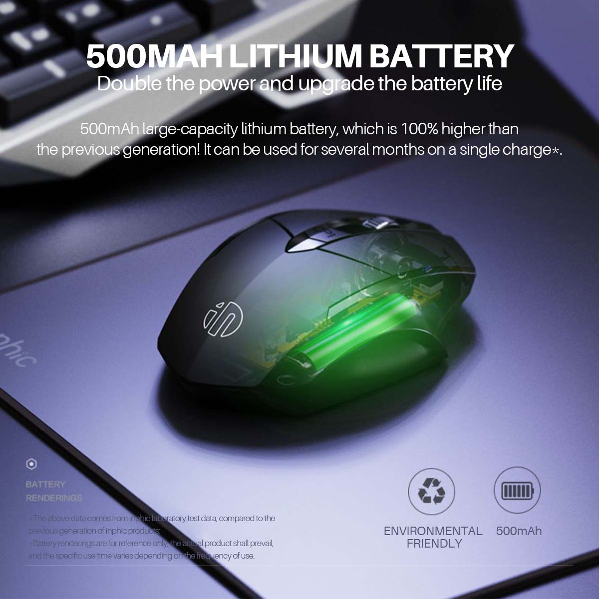 USB Rechargeable Wireless Gaming Mouse 2.4GHz Receiver Bluetooth 5.0 Triple 1600DPI Optical Mouse for PC Laptop Computer