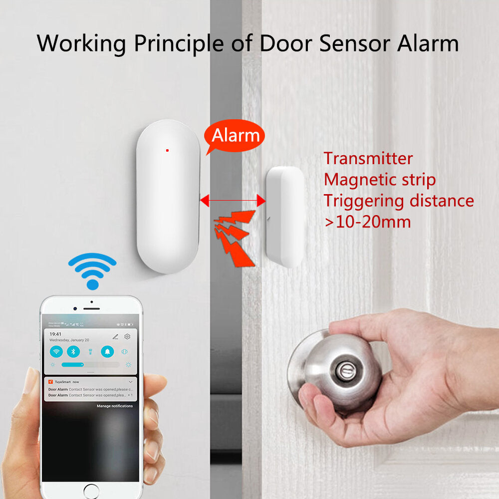 Smart Home Wifi Door Sensor App Notification Window Detector Security Protection Alert Security Alarm