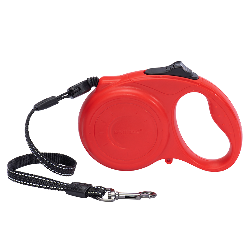 Reflective Retractable Dog Leash, One Button Brake & Lock Anti-Slip Handle, Strong Nylon Ribbon Tape