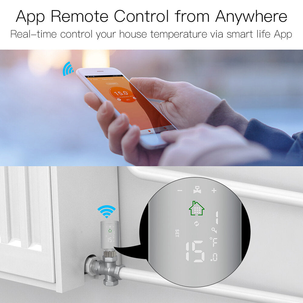 Smart Radiator Actuator Programmable Thermostatic Radiator Valve Temperature Controller Voice Control via Alexa