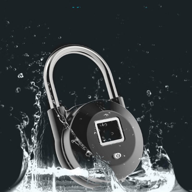 Smart Fingerprint Door Lock Padlock USB Charging Keyless Anti Theft Travel Luggage Drawer Safety Escape Room 0.5 Second Unlock IP65 Waterproof