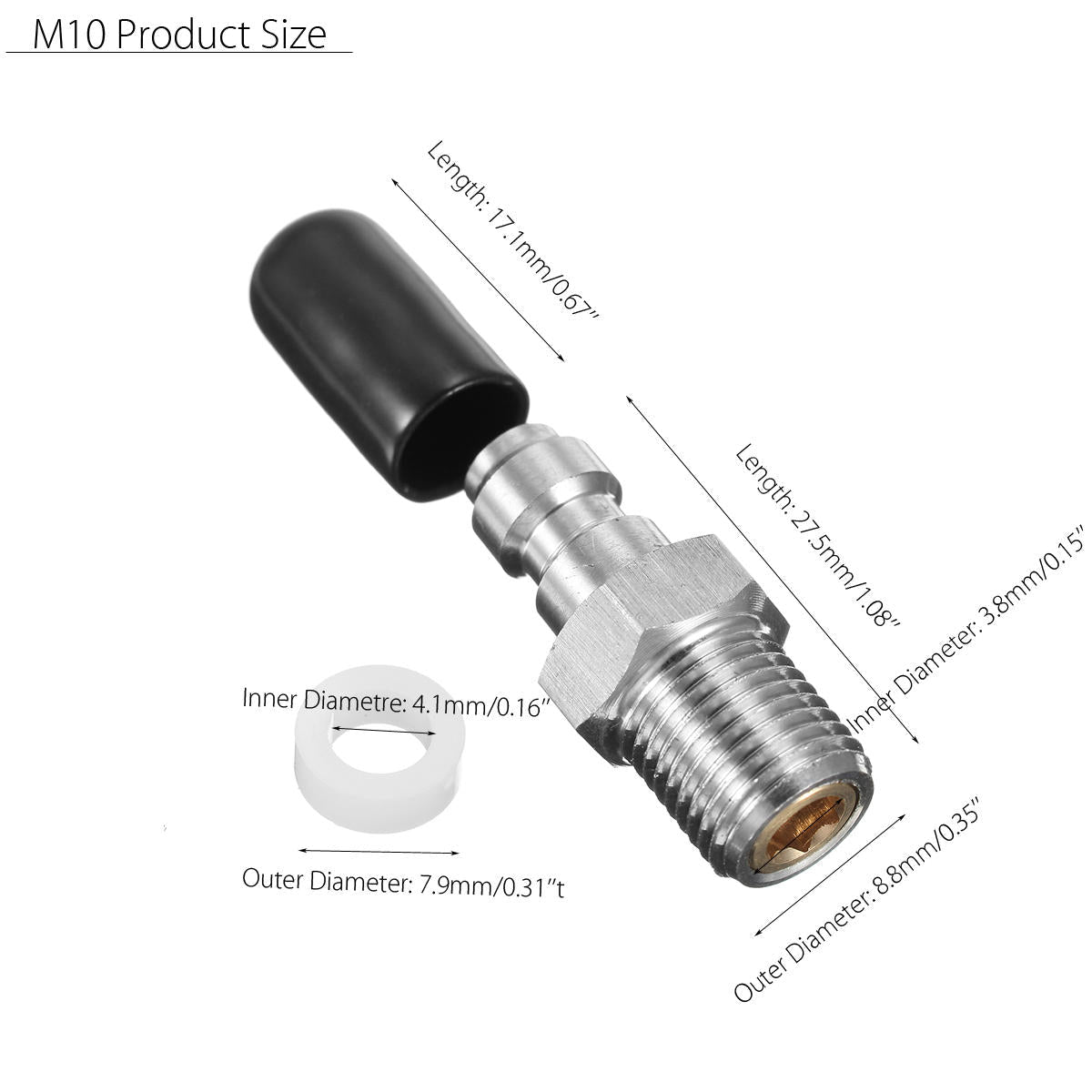 Threads PCP Fill Nipple Stainless Steel 8mm Air Tank One Way Foster Fitting Screwed Joint