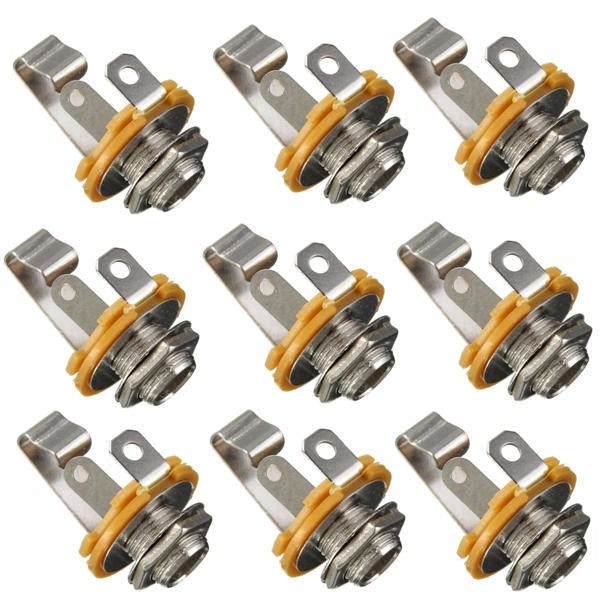 10Pcs 1/4'' 6.35mm Mono Input Jack Socket For LP TL Electric Guitar Bass