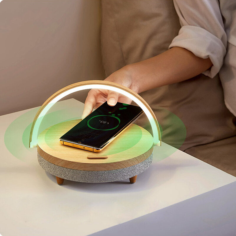 Wireless Charging Music Desk Lamp Three-speed Dimming 5.0 Bluetooth Speaker Type-c Charging Phone Holder