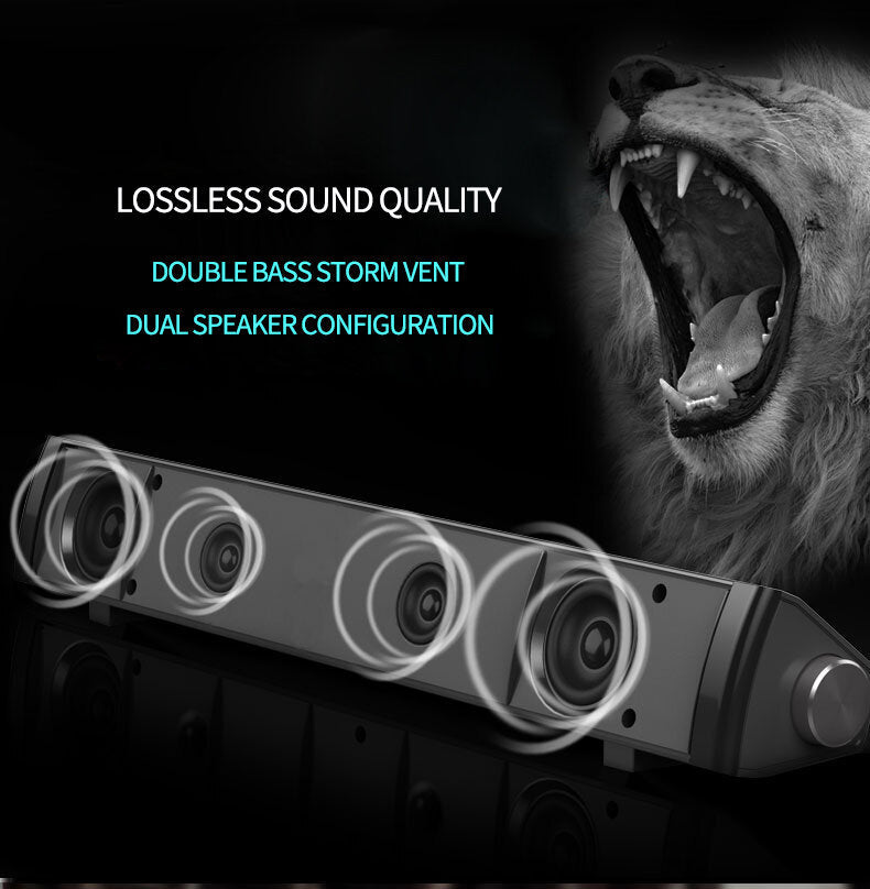Computer Audio Desktop Wireless Bluetooth Speaker Subwoofer Bass Surround Sound Box for PC Laptop Tablet MP3 MP4