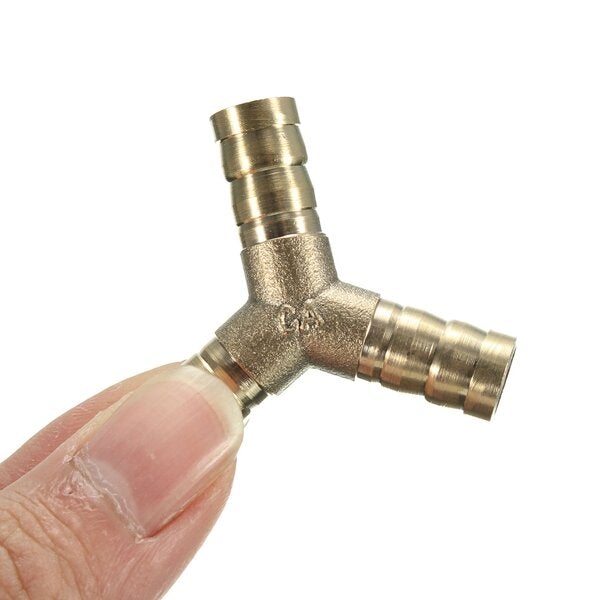 6/10/14mm Solid Brass Y Connector 3 Ways Hose Joiner Barbed Splitter
