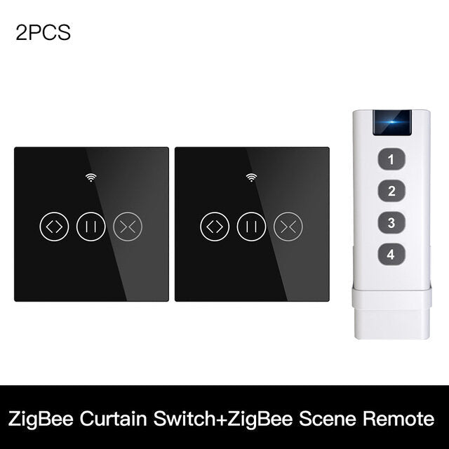 433MHz Smart Touch Curtain Switch Roller Blinds Shutter Wireless Control Relay Status Works with Alexa Google Home