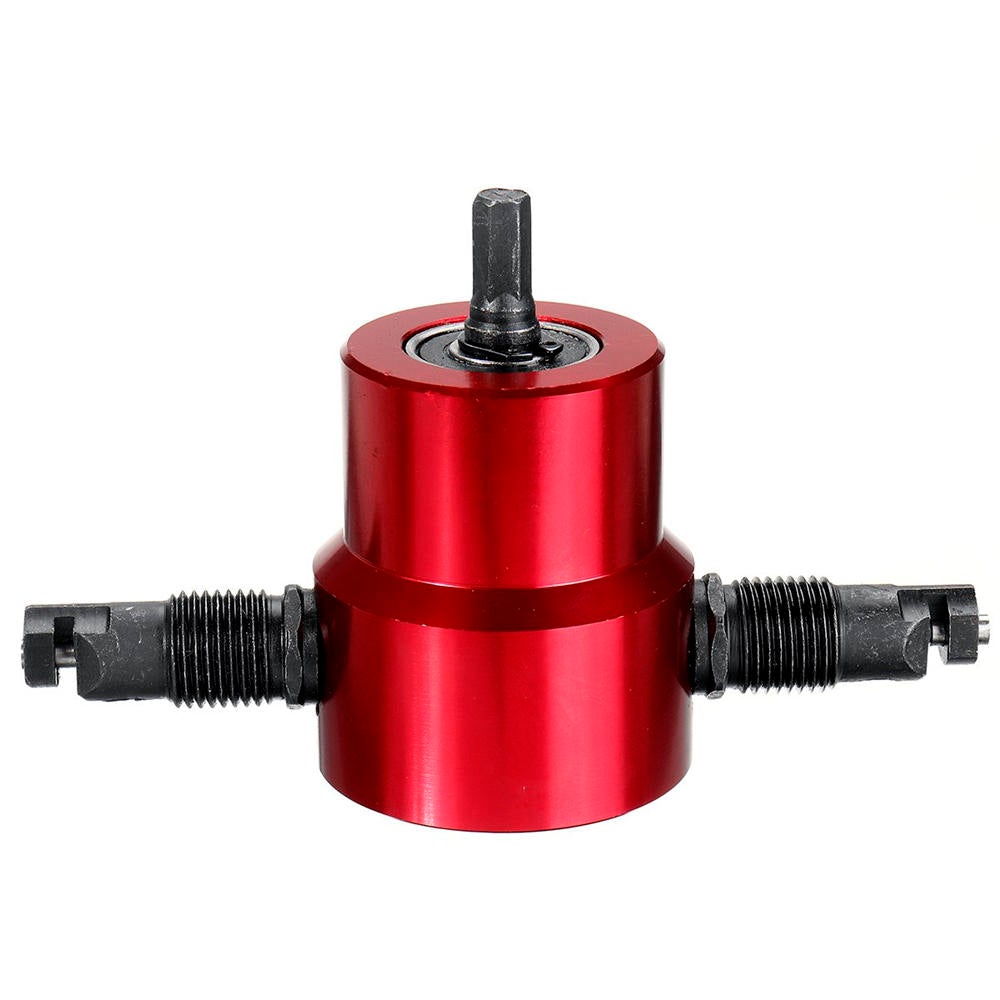 Red Double Head Sheet Metal Nibbler Cutter Drill Attachment Metal Sheet Cutter for Electric Drill
