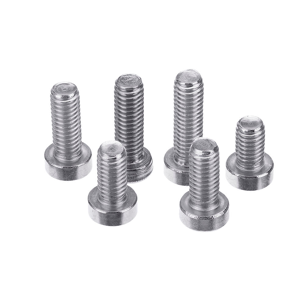90Pcs M6 Hex Socket Thin Cap Head Low P rofile 304 Stainless Steel Screw Bolts Set 10-20mm