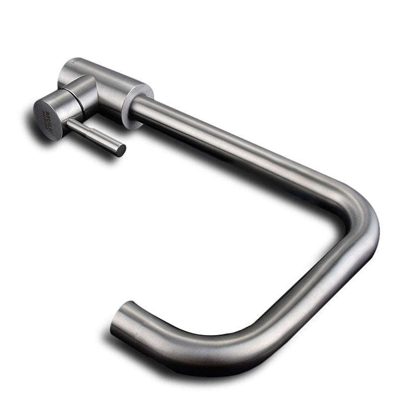 Stainless Kitchen Sink Faucet Single Handle Rotation Spout Deck Cold and Hot Water