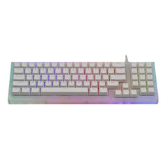 Mechanical Keyboard 77 Keys Hot Swappable Type-C Wired USB 3.1 NKRO Translucent Glass Base Gateron Switch RGB Gaming Keyboard with Numberpad