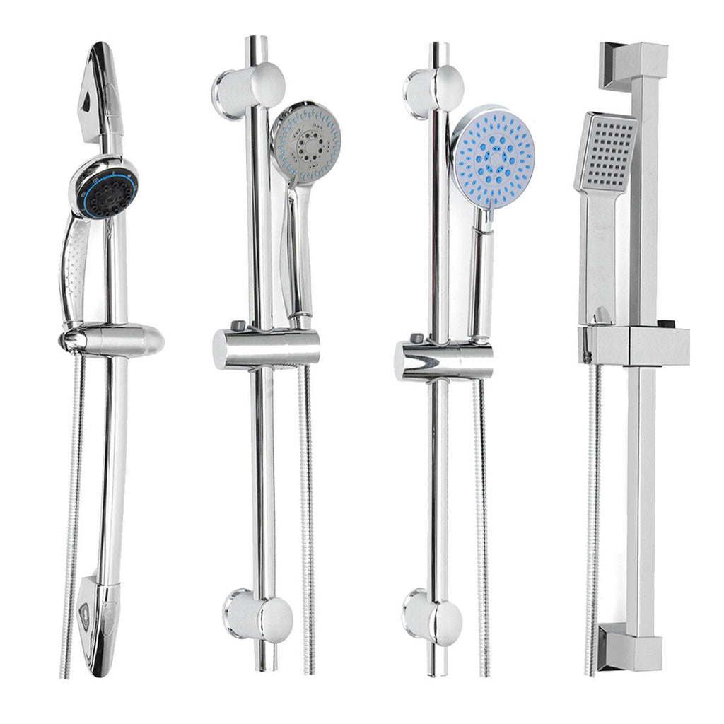 Bathroom Shower Head Riser Rail Bracket Handheld Holder Bar Chrome