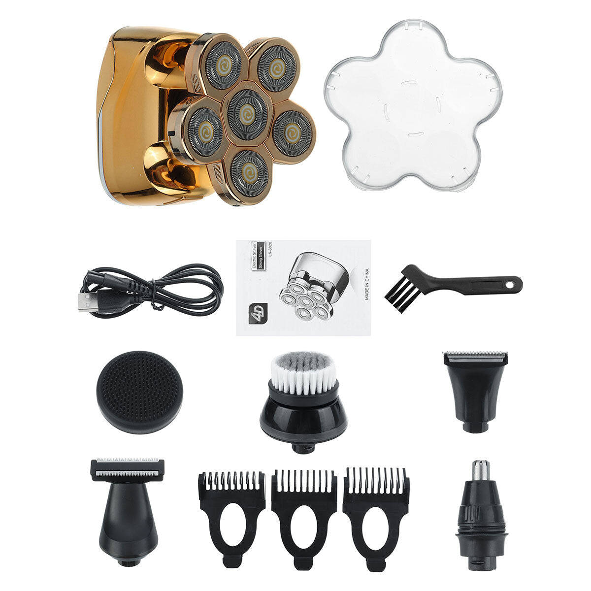 6D Independent Floating Heads Electric Shaver Smart Travel Lock LED Display Electric Shaver IPX6 Waterproof USB Charging Electric Shaver