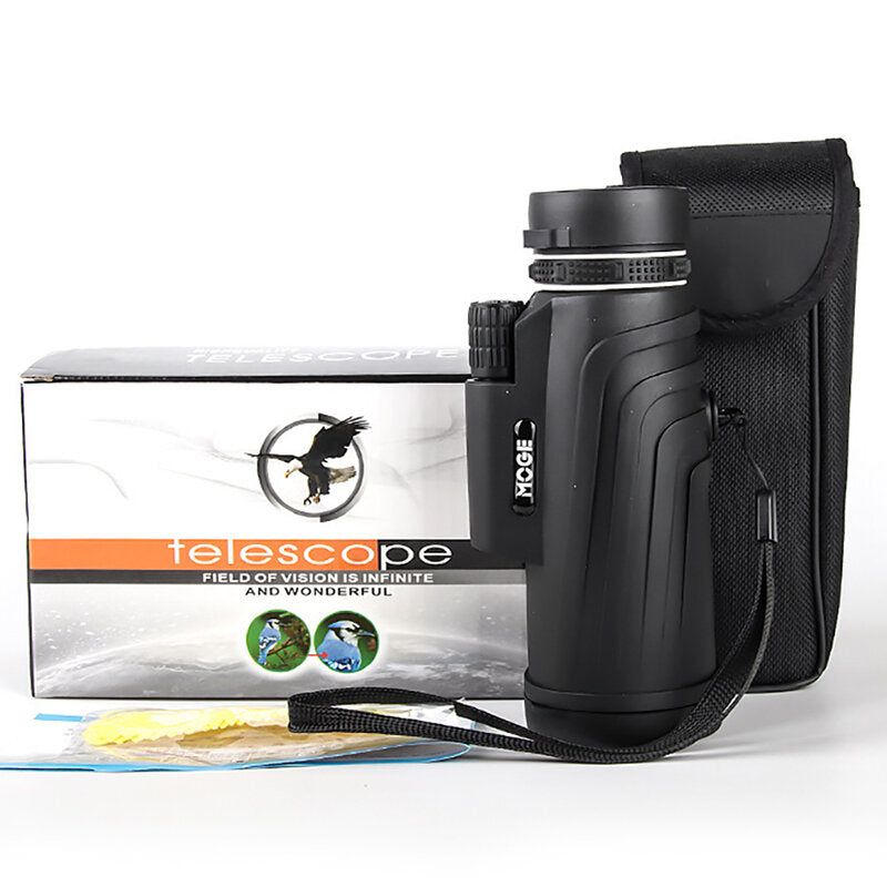 HD 40x60 Monocular Telescope Low Light Level Night Vision Waterproof Telescope With Spring Clip + Silver Aluminum Tripod