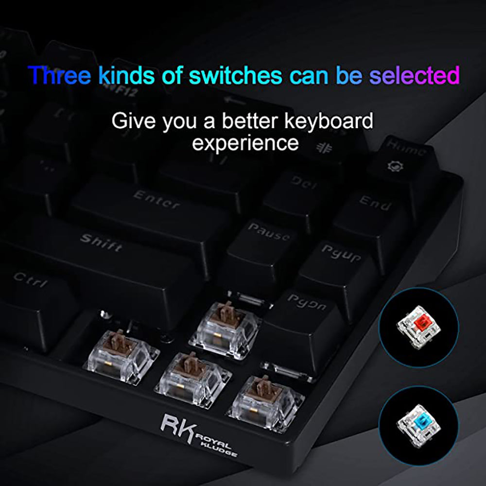 Mechanical Keyboard 71 Keys 70% Compact Bluetooth Keyboard Tenkeyless USB Wired/Wireless Portable Gaming/Office For Mac/Win