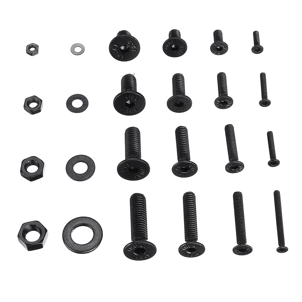 1060Pcs M2 M3 M4 M5 Carbon Steel Flat Head Countersunk Hex Socket Screw Hex Screw Metric 10.9 Grade