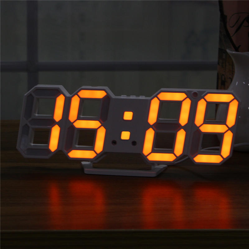 Large Modern Digital Led Skeleton Wall Clock Timer 24/12 Hour Display 3D Gife