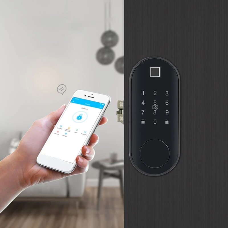 Smart Lock Password Keyless Voice Indicated Door Lock Biometric Digital Smart Door Lock for Home Security