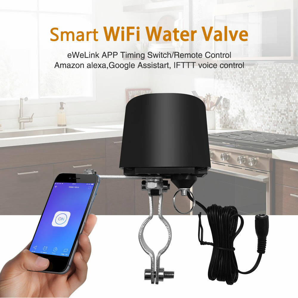 Smart WiFi Switch Water Valve Controller Home Automation System Gas Water Control Valve Work with Alexa Google