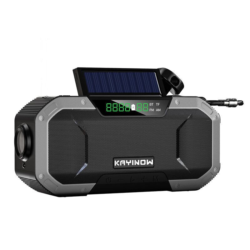 Bluetooth Speaker Portable with Solar Energy 5000mAh Power Bank Flashlight Radio Speaker IPX6