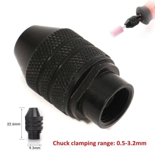 Drill Carving Locator with 0.5-3.2mm Keyless Chuck 6pcs Router Bits and 10pcs Wood Milling Burrs