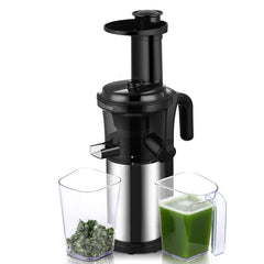 200W 40RPM Stainless Steel Masticating Slow Auger Juicer Machine Fruit and Vegetable Squeezer Press Juice Maker