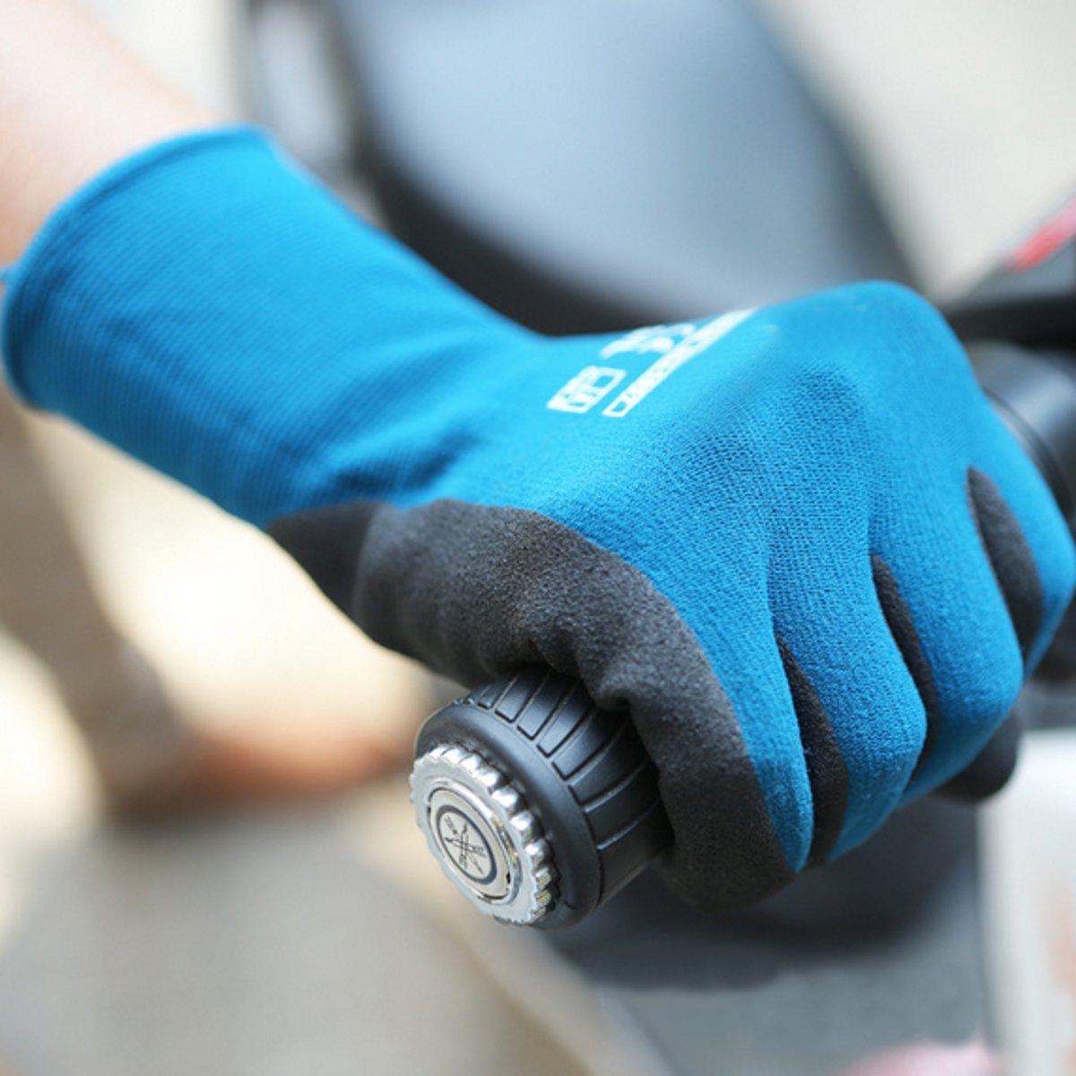 Garden Housework Gloves Waterproof Durable Nylon with Nitrile Sandy Coated Protection Safty Glove