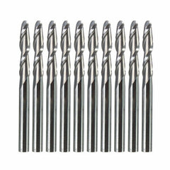 10pcs 1/8 Inch Shank 2 Flutes Carbide Ball Nose End Mills 17mm 2 Flute CNC Cutting Tool