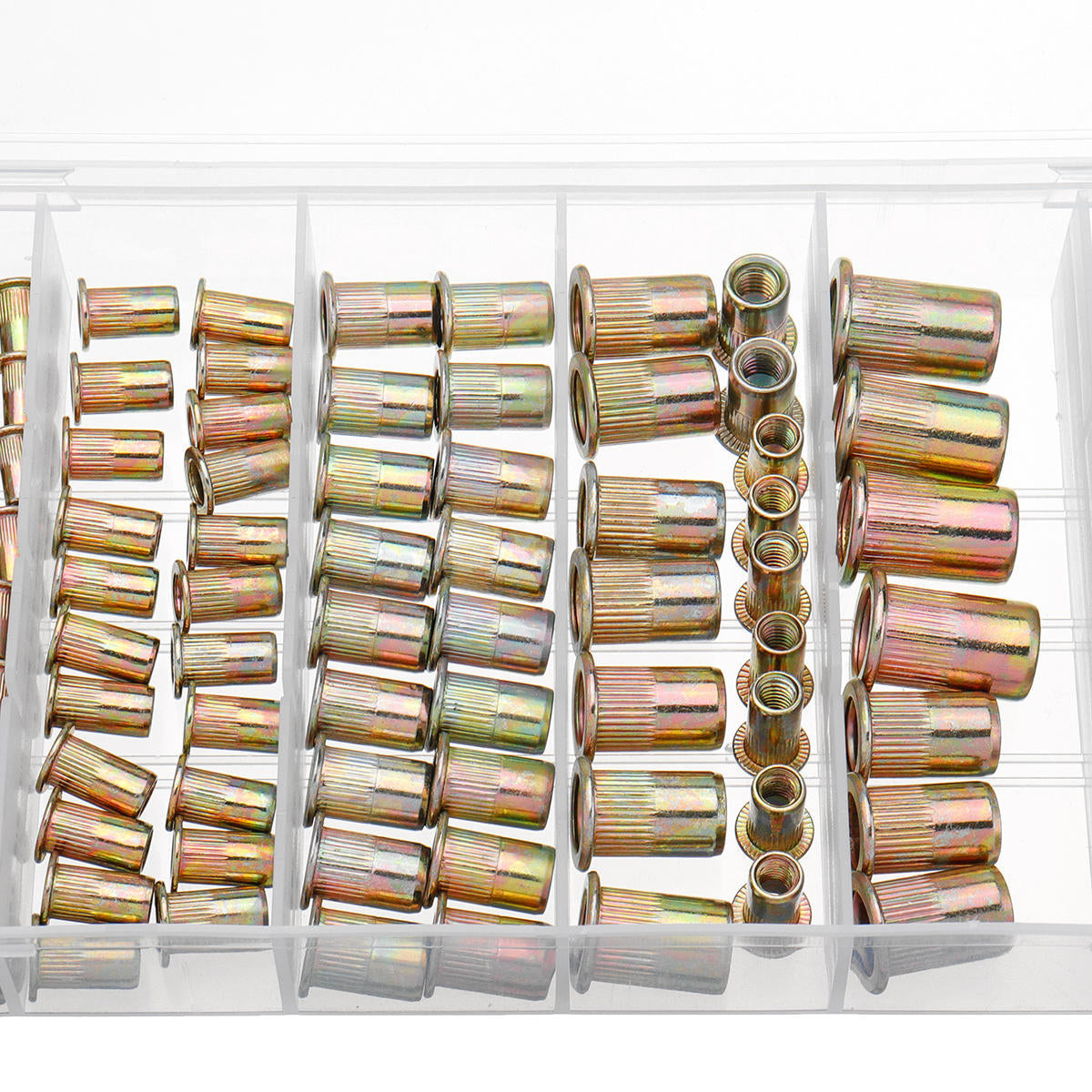 165PCS M3 M4 M5 M6 M8 M10 M12 Mixed Zinc Plated Carbon Steel Rivet Nut Insert Nuts
