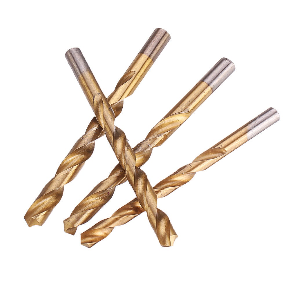 13/19/25pcs HSS Twist Drill Bit Set 1-10mm Titanium Coated Drill Bit for Wood Metal Drilling